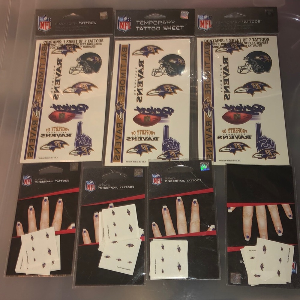 Pick 3 Ravens bundle official NFL decals & tattoos